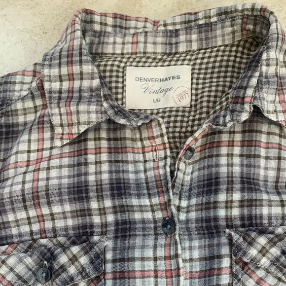 Denver Hayes | Vintage Plaid Button Up Top - Picture 3 of 3
